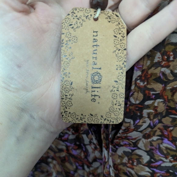 Natural Life Sage Floral Tiered Maxi Dress L/XL - Picture 8 of 11